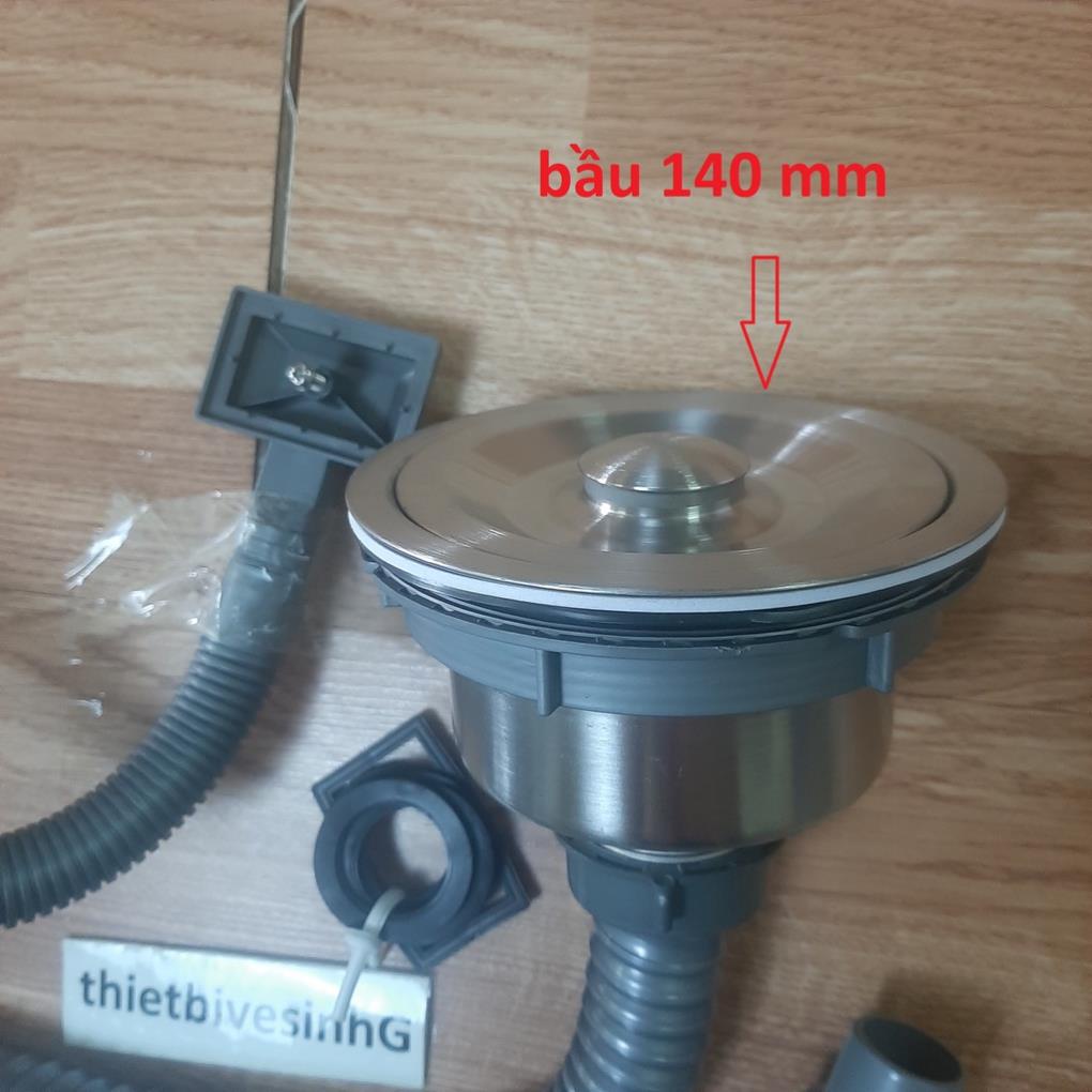 BỘ XI PHÔNG CHẬU RỬA BÁT 2 HỐ LỆCH  110 - 140 MM  BẦU INOX HÀNG ĐẸP- XI PHÔNG ĐÔI CHỐNG MÙI HÔI