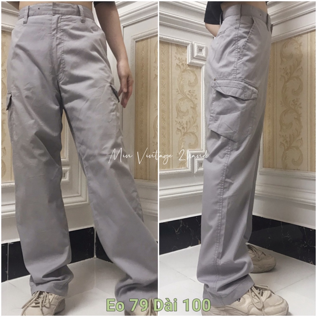 Quần túi hộp 2hand, quần cargo pant dáng ống rộng giá rẻ