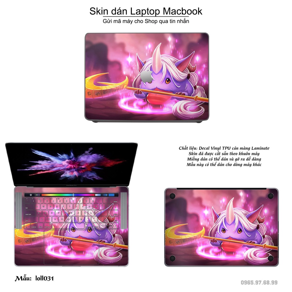 Skin dán Macbook mẫu Liên Minh Huyền Thoại (đã cắt sẵn, inbox mã máy cho shop)