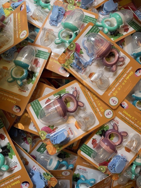 Túi nhai Gb baby Hàn quốc sét 3 túi nhai và dây xích