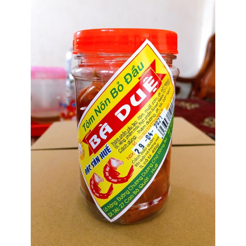 Tôm chua Bà Duệ - Tôm nõn bỏ đầu 400g - Đặc sản Huế