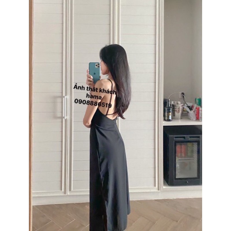 HOẢ TỐC - ẢNH THẬT - ĐẦM V LƯNG MAXI có mút ngực hai dây có tăng đưa