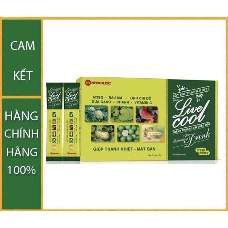 Bột sủi thanh nhiệt livecool nước mát giải độc mát gan. hộp 10 gói.