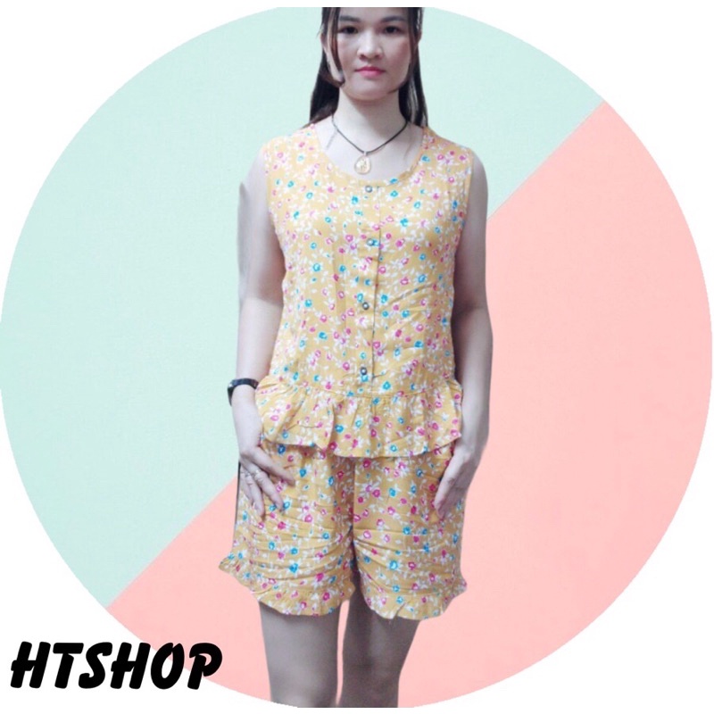 🥇Bộ lanh nữ vải lanh VT quần sóc bèo áo babydoll trẻ trung(ảnh tự chụp)