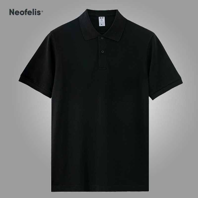 Áo phông nam có cổ công sở đẹp tay ngắn -  Áo thun polo Black basic chính hãng Neofelis
