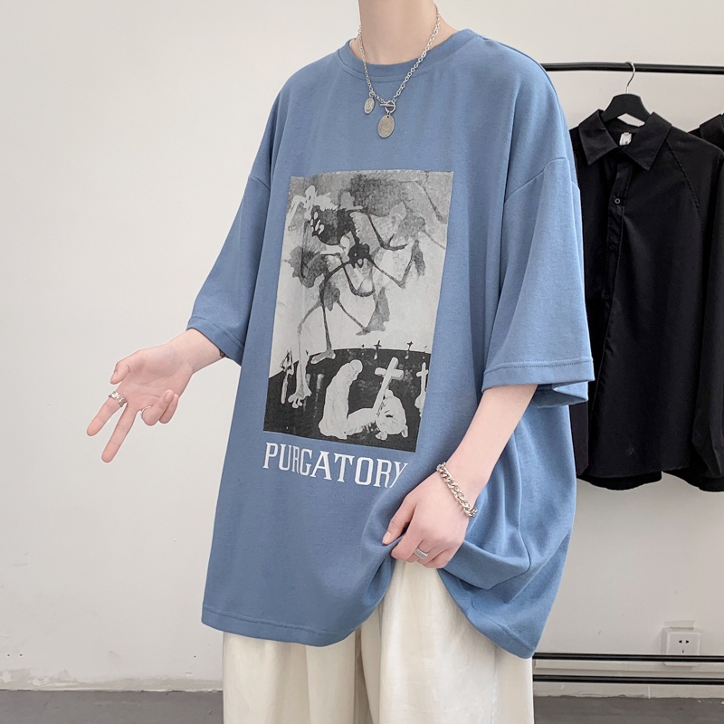 Áo Thun Dáng Rộng Tay Nửa In Hình Thời Trang Mùa Hè Mới Dành Cho Nam 2022