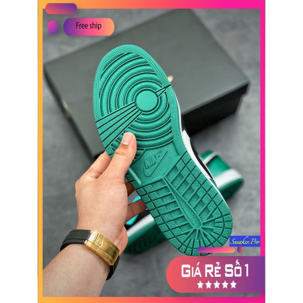 Giày thể thao AIR Jordan 1 Low White Black Mystic Green cổ thấp cho nam và nữ
