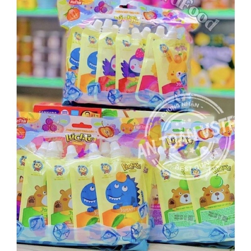 Thạch Hút Trái Cây Lúc Lắc Hãng Việt Thái Bịch 10 Túi (800g)