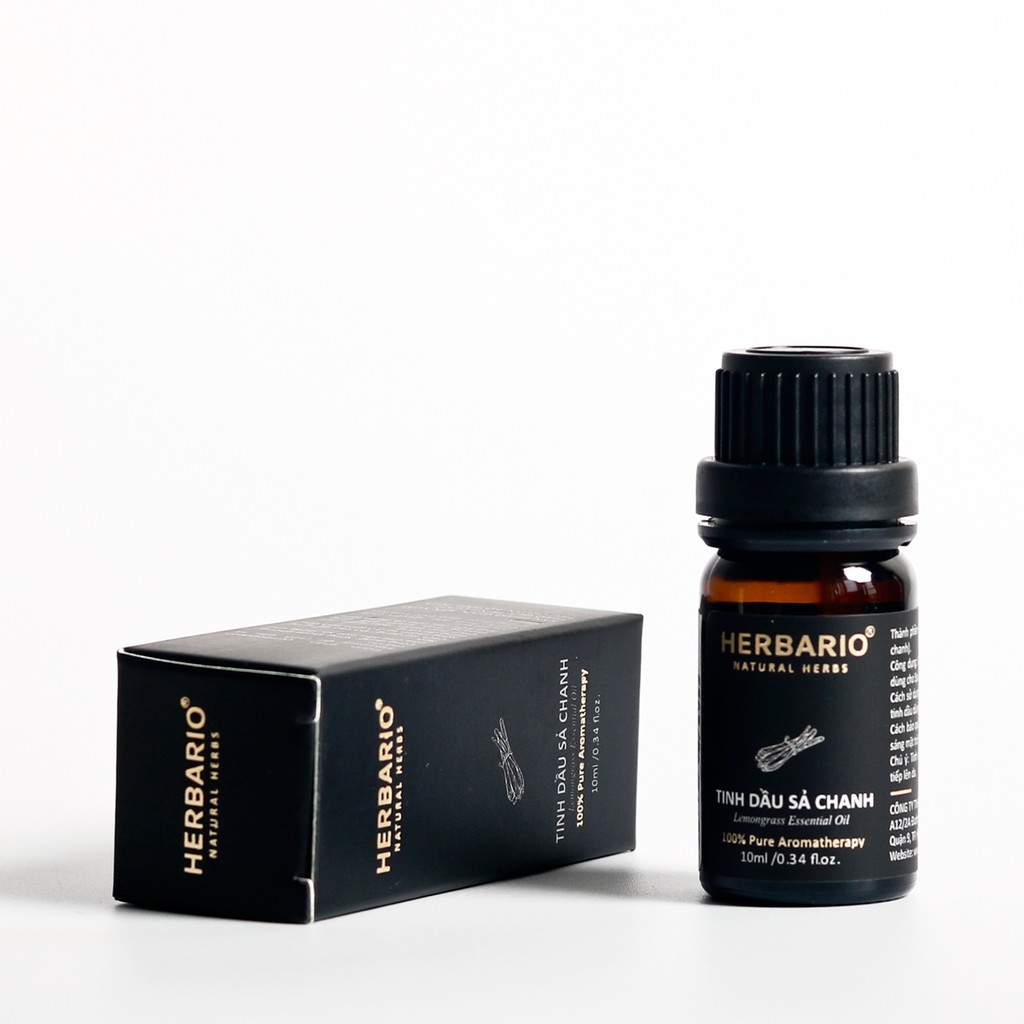 Combo 2 chai tinh dầu sả chanh nguyên chất herbario 10ml