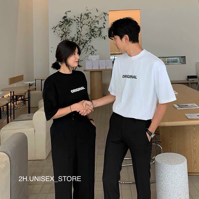 ÁO THUN UNISEX NAM NỮ TAY LỠ FORM RỘNG CHẤT COTTON CAO CẤP