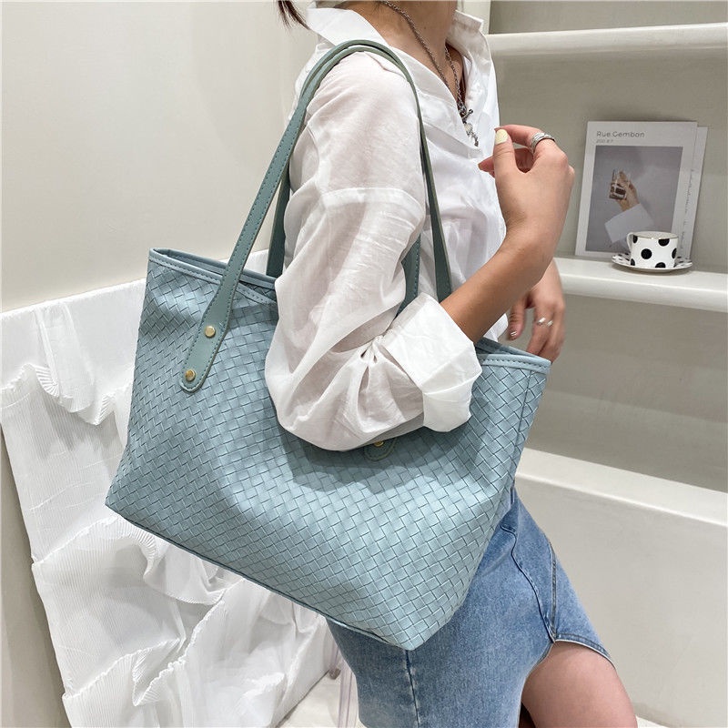 Túi tote Đeo Vai Đan Tay Sức Chứa Lớn Thiết Kế Mùa Hè Dễ Phối Đồ Cho Bạn Gái