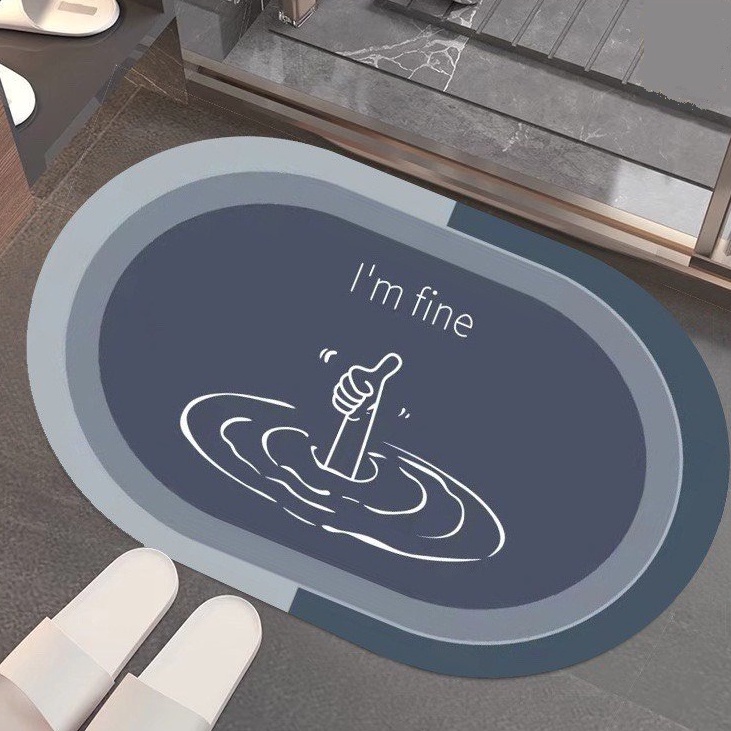 [Phong cách hoàng gia] Thảm chùi chân Silicon hình bán nguyệt siêu thấm hút cao cấp