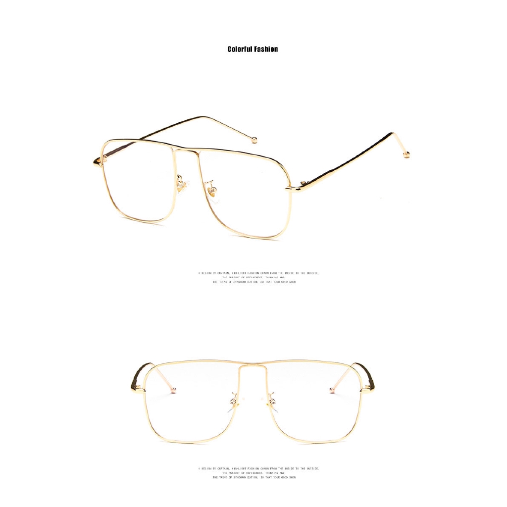 Kính mát gọng vuông cỡ lớn làm bằng kim loại phong cách thời trang Hàn Quốc dành cho nam/ nữ | BigBuy360 - bigbuy360.vn