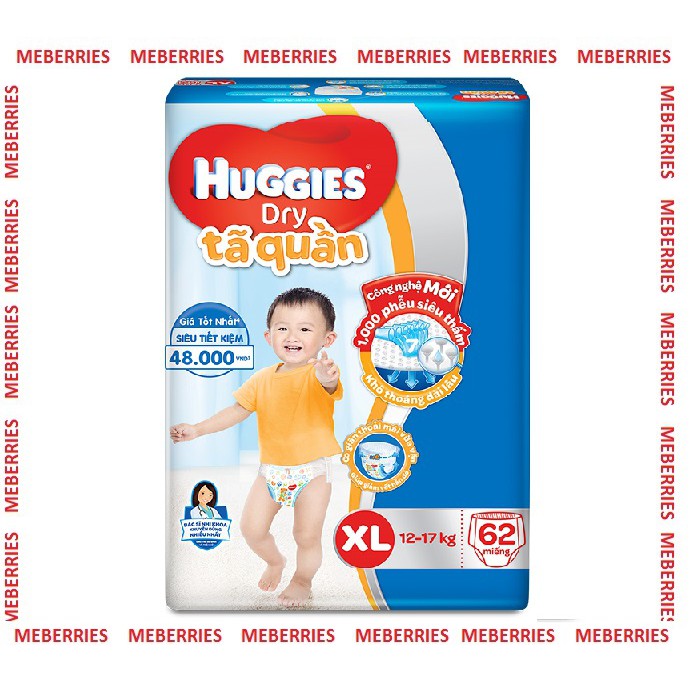 Tã Quần Huggies gói cực đại M74/L68/XL62/XXL56