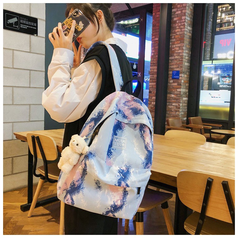 Balo ULZZANG thời trang, nhiều ngăn, vải chống thấm nước, trẻ trung phong cách Hàn Quốc