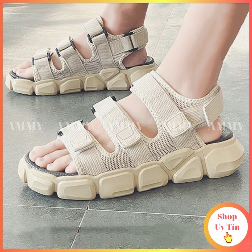 Sandal đi học nam nữ [BẢN CAO CẤP HOT 2021] Dép quai hậu nam thời trang đế cao su quai ngang