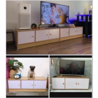 Tủ gỗ thấp kê cửa sổ ban công phòng khách trang trí 3 cánh , Kệ tivi phòng khách 100x34x34cm