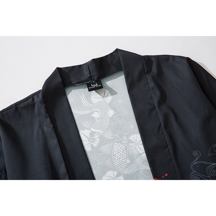 Ins Vintage Black Kimono Outer Blouse for Women Men Loose Harajuku Beach Japanese Unisex Clothes | BigBuy360 - bigbuy360.vn