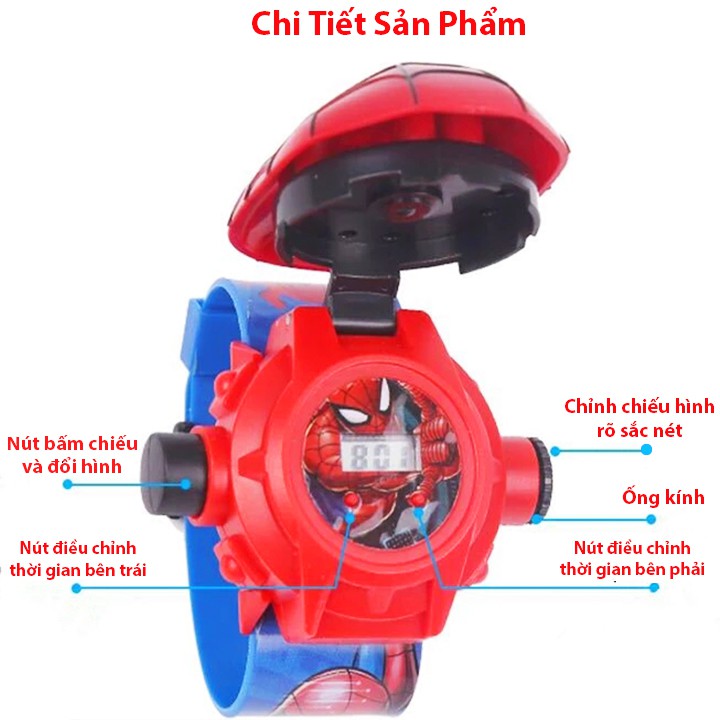 Đồng hồ chiếu hình 3D điện tử, Đồng hồ điện tử trẻ em chiếu hình 3D cho bé với 24 hình chủ đề hoạt hình Baby-S - SDH020