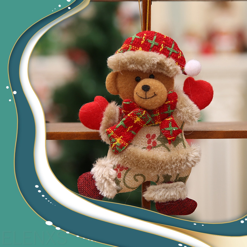 Set 4 búp bê phong cách giáng sinh treo trang trí cây thông