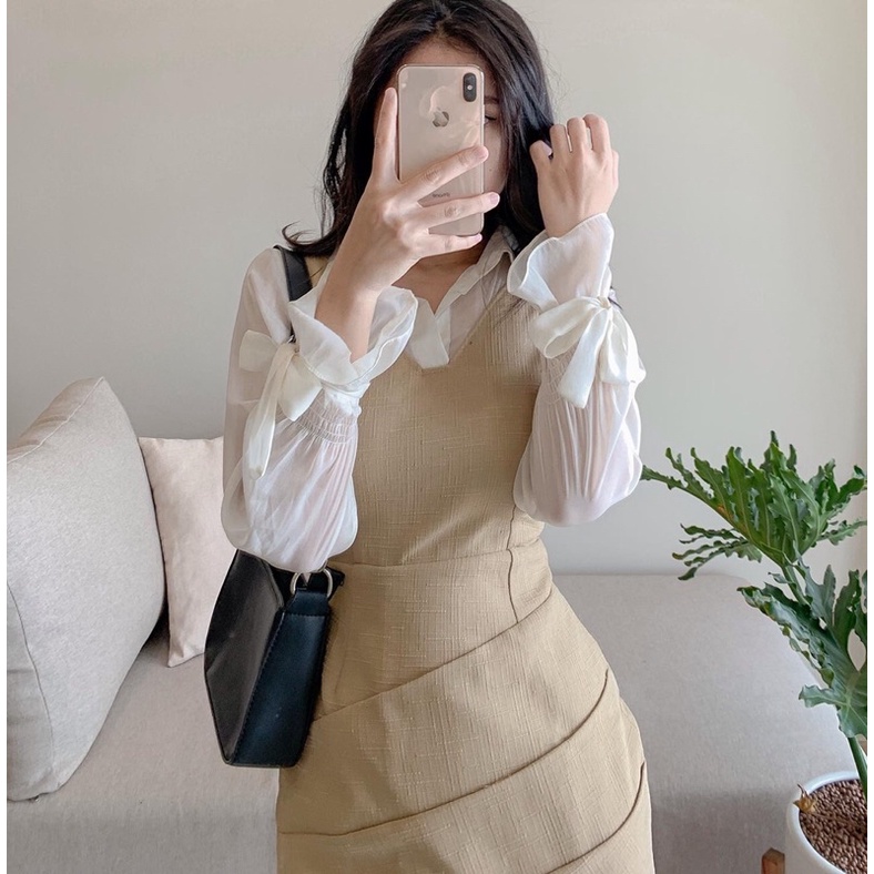 Đầm Katleen - Đầm yếm phối cổ sơ mi | BigBuy360 - bigbuy360.vn