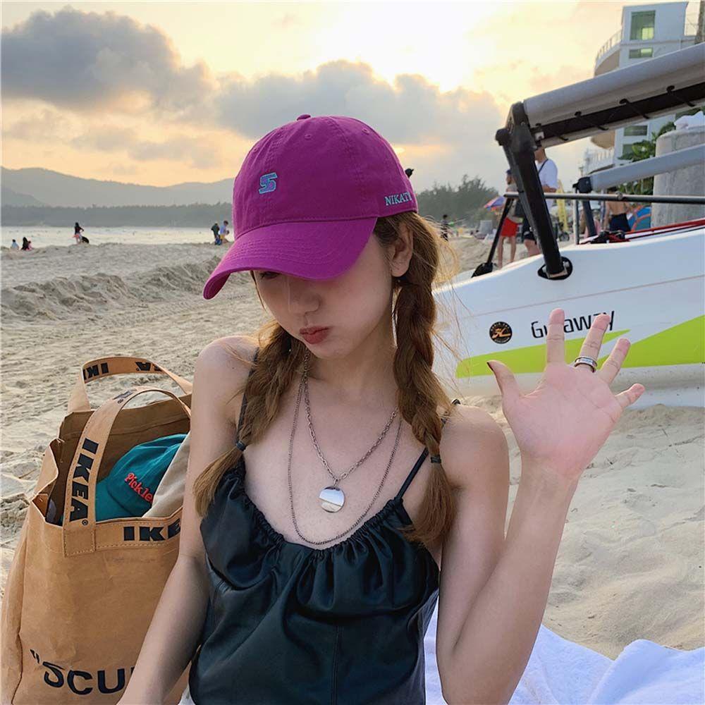 Mũ Lưỡi Trai Thêu Chữ Phong Cách Hiphop Hàn Quốc Cho Nữ