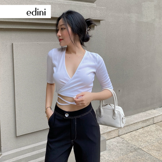 Áo cổ tim cột eo cách điệu edini - a1424