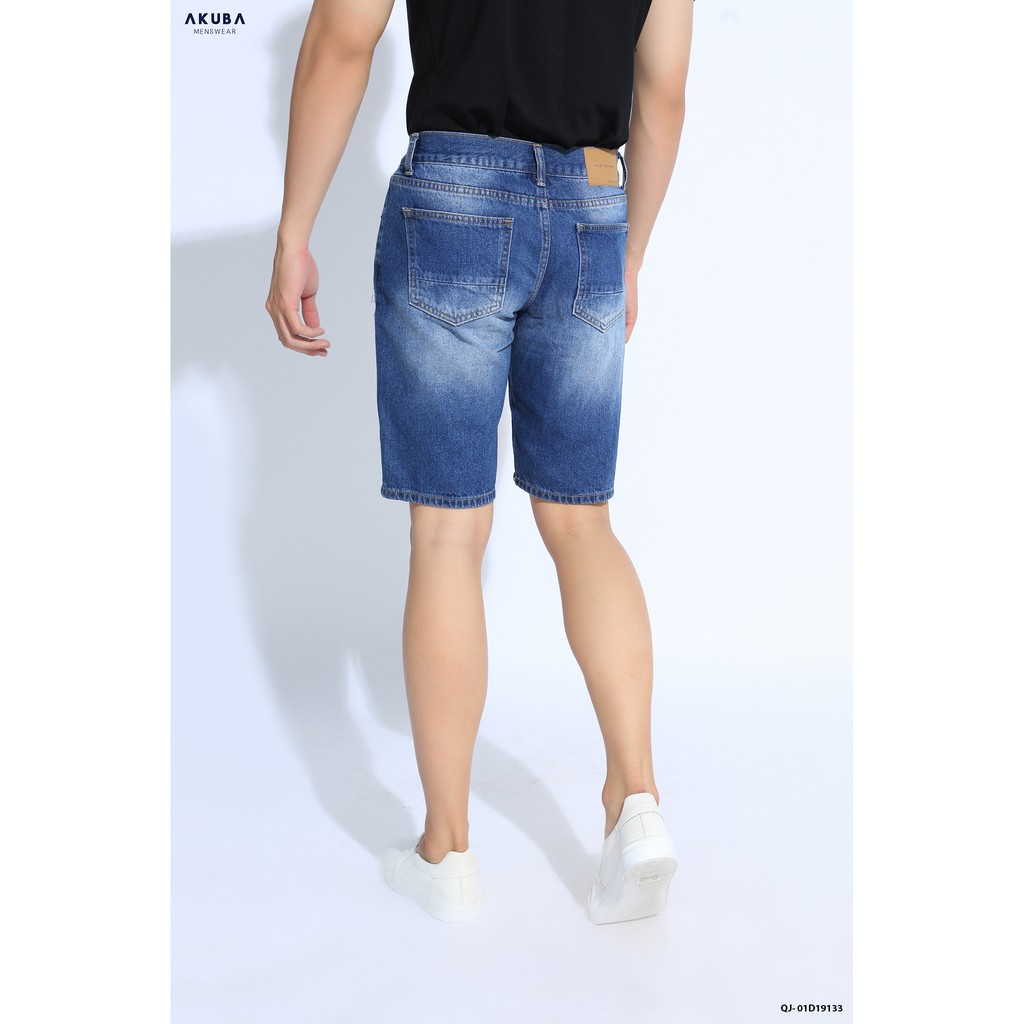 Quần Short Jean Nam Rách Thời Trang Cao Cấp AKUBA Form Skinny | 01D19133