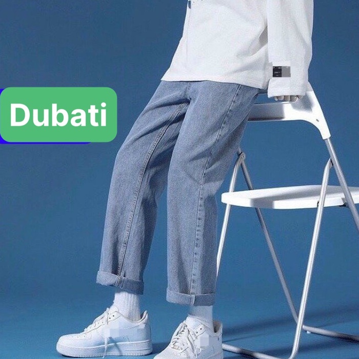 QUẦN JEAN NAM CHẤT BÒ XANH BIỂN TRƠN THỜI TRANG TRẺ TRUNG- DB 5678- DUBATI FASHION