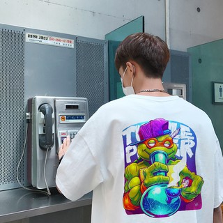 Áo thun tay lỡ unisex ninja rùa chơi boong