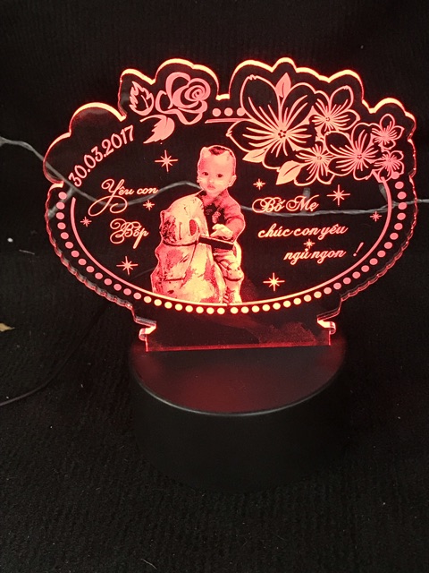 Khung Đèn Mica 3d, Khung Mica Trang Trí ~hình ảnh theo yêu cầu - Mã TRONHOA ( không kèm đế )