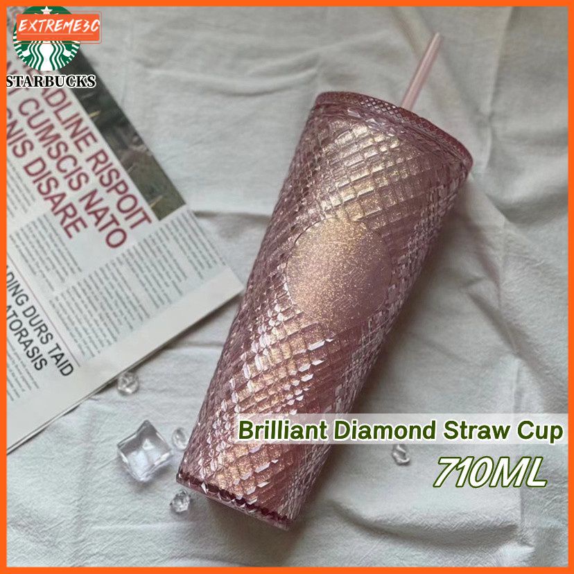710Ml Starbucks Rực Rỡ Sầu Riêng Kim Cương Straw Cup Mùa Hè Hạn Chế Hai Lớp Cà Phê Cốc Nhựa Uống Cốc