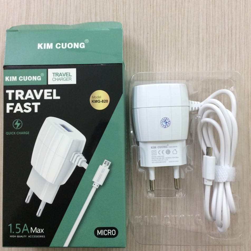 Bộ sạc nhanh Iphone/Samsung, micro usb android đa năng Kim Cương KMG-820 - Uni Shop