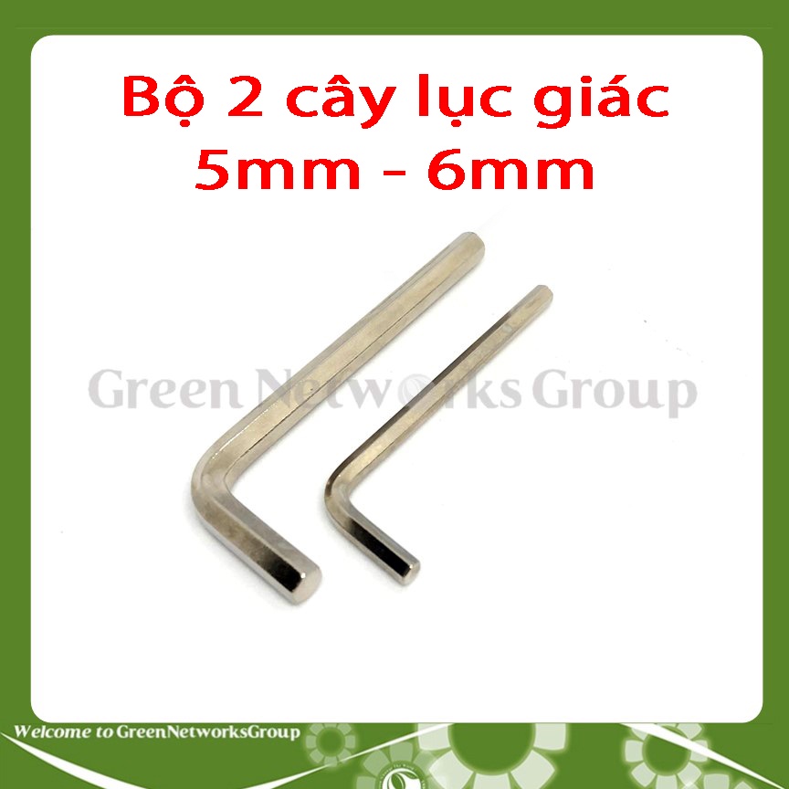 Bộ 2 cây lục giác 5mm 6mm vặn kính 5 cạnh Greennetworks