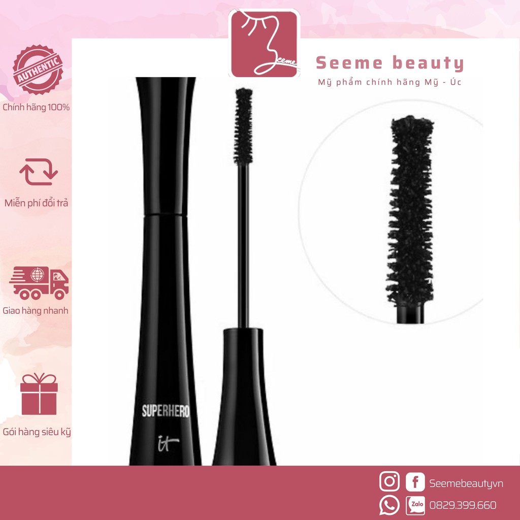 Chuốt Mi Dài Dày It Cosmetics Superhero Elastic Stretch Volumizing Mascara [SeeMe Beauty]