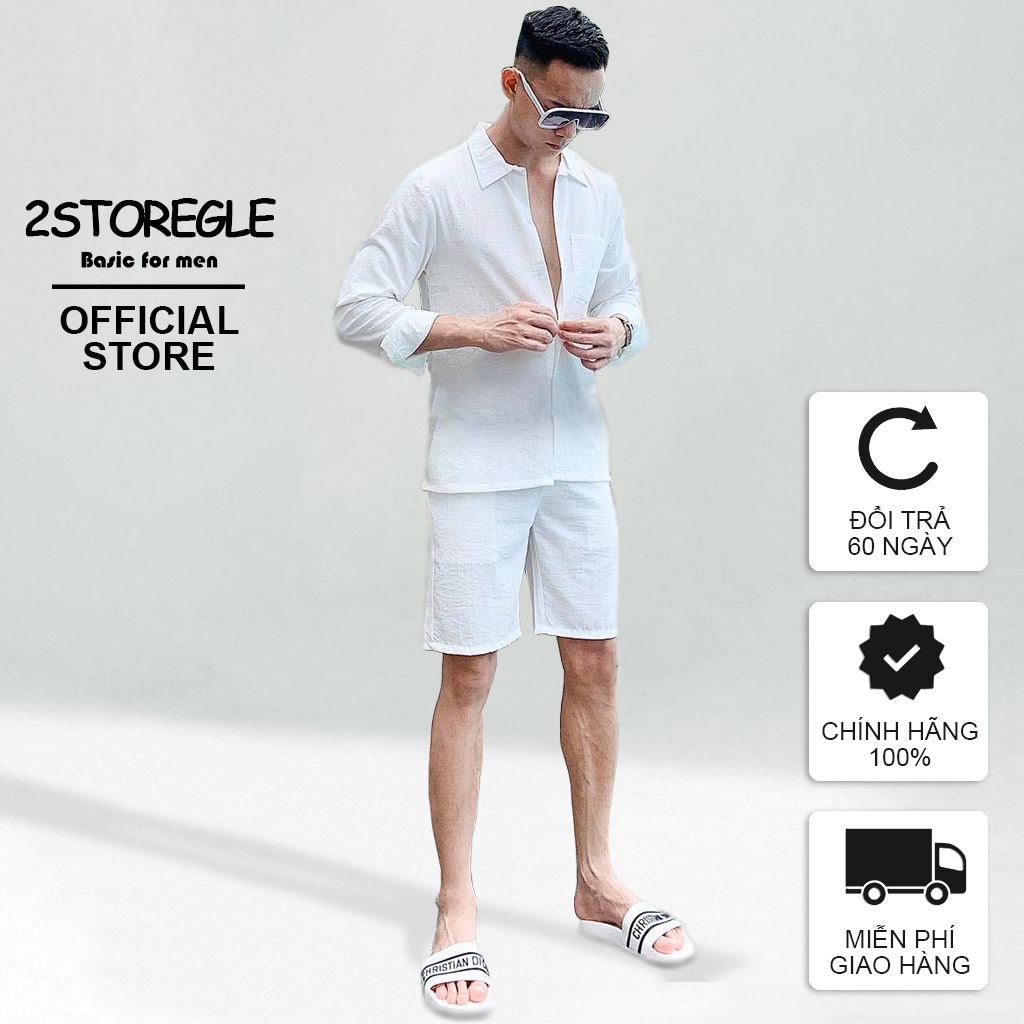 Quần Đũi Cộc Nam Trắng Trơn 2STOREGLE Chất Vải Mịn Thoáng Mát Thấm Hút Mồ Hôi