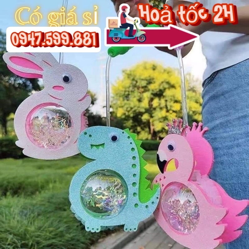 ( Sỉ và lẻ) Lồng đèn trung thu phát sáng hình thú thỏ, thiên nga, khủng long, hổ - đèn lồng phát sáng cho bé