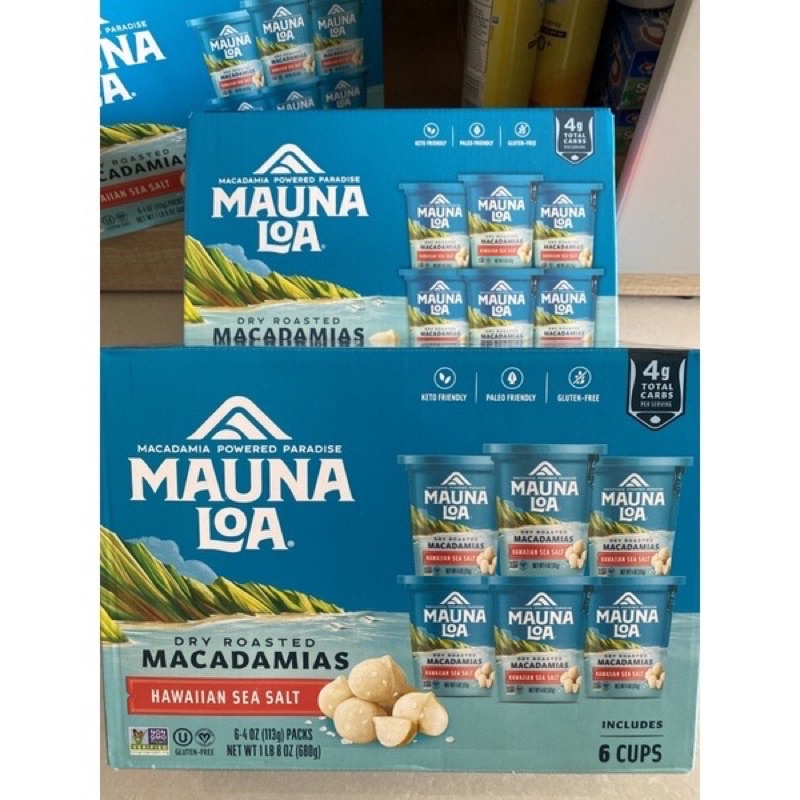 Hạt Macca sấy khô Mauna Loa đặc sản haiwaii  vị muối biển HSD 6/2025 1 hộp 113gr