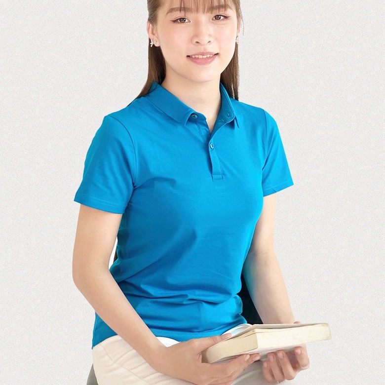 Áo thun nữ Cổ Sơ Mi (Cổ trụ) TOLI, chất cotton 4 chiều mềm mịn, co dãn Màu Tím