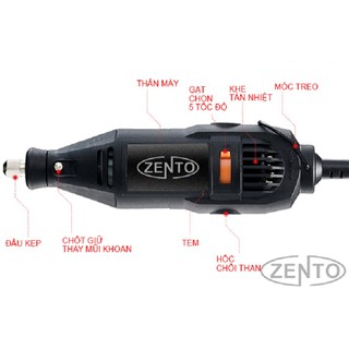 Máy khoan, mài, khắc mini 6pcs Zento SFC-10B-3