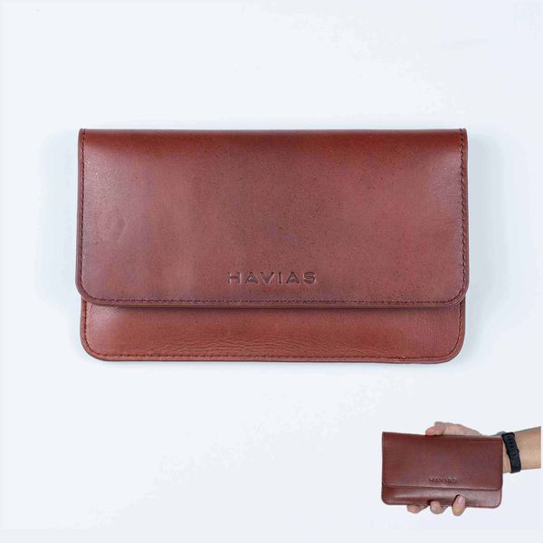 Ví Da The Momo Handcrafted Wallet HAVIAS Đỏ Nâu