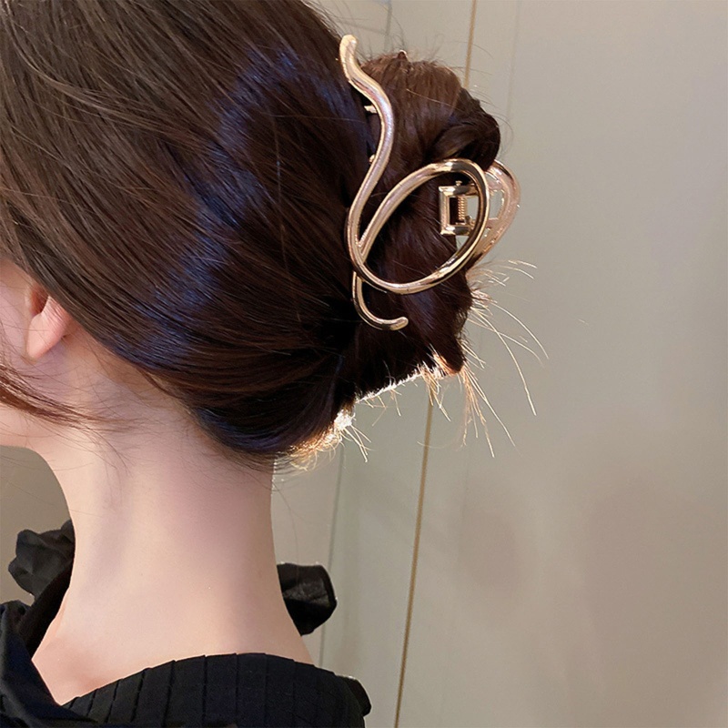 Kẹp Tóc Lớn Bằng Hợp Kim Họa Tiết Da Rắn Lấp Lánh Sang Trọng Cho Nữ