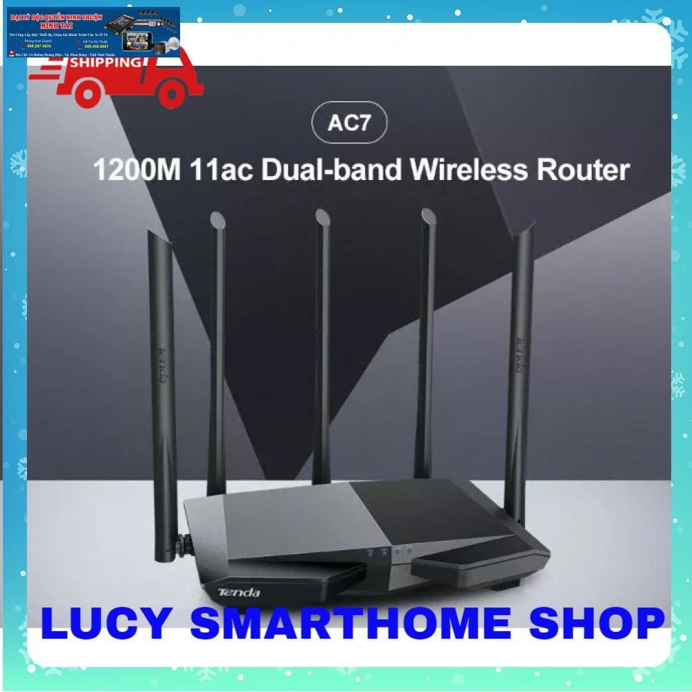 Bộ Phát Wifi Tenda AC7 5 Ăng Ten 6dbi Chuẩn AC1200 Model 2018 (BH 12 Tháng - Hàng Nhập Khẩu)