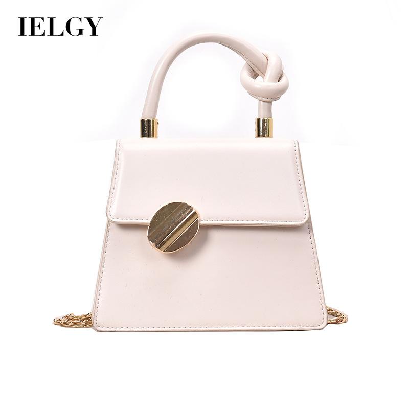 Túi đeo vai IELGY hình vuông cỡ nhỏ phối dây xích kiểu retro thời trang dành cho nữ