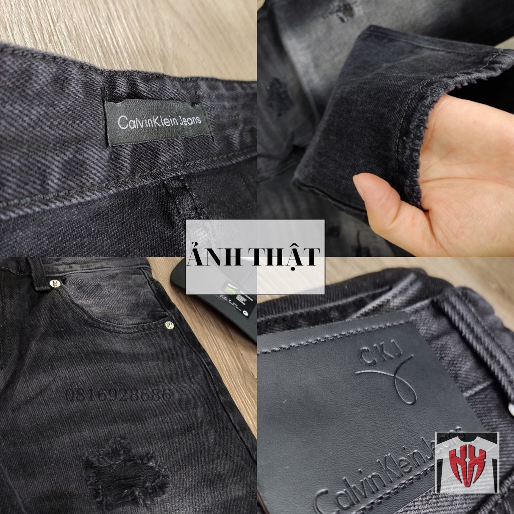 Quần Jean Nam Ống Xuông Đẹp - Quần Bò Xuông Nam Vải Cao Cấp Không Phai, Họa Tiết Rách Hot Nhất-KXSHOPMEN-A6906