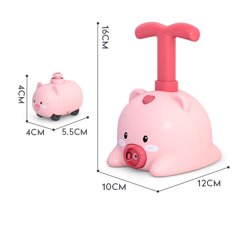 Ô tô thổi bóng bay giá rẻ Sankid, đồ chơi xe bơm bóng bay hình chú heo ngỗ nghĩnh cho bé