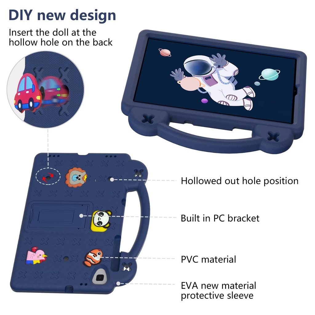 For Lenovo Tab M10 HD 2nd Gen TB-X306X X306F M10 FHD Plus 10.3’’ TB-X606F/X  K10 TB-X6C6 Pattern Kids EVA Shockproof Case With Hand Holder Foldable Bracket Tablet Cover