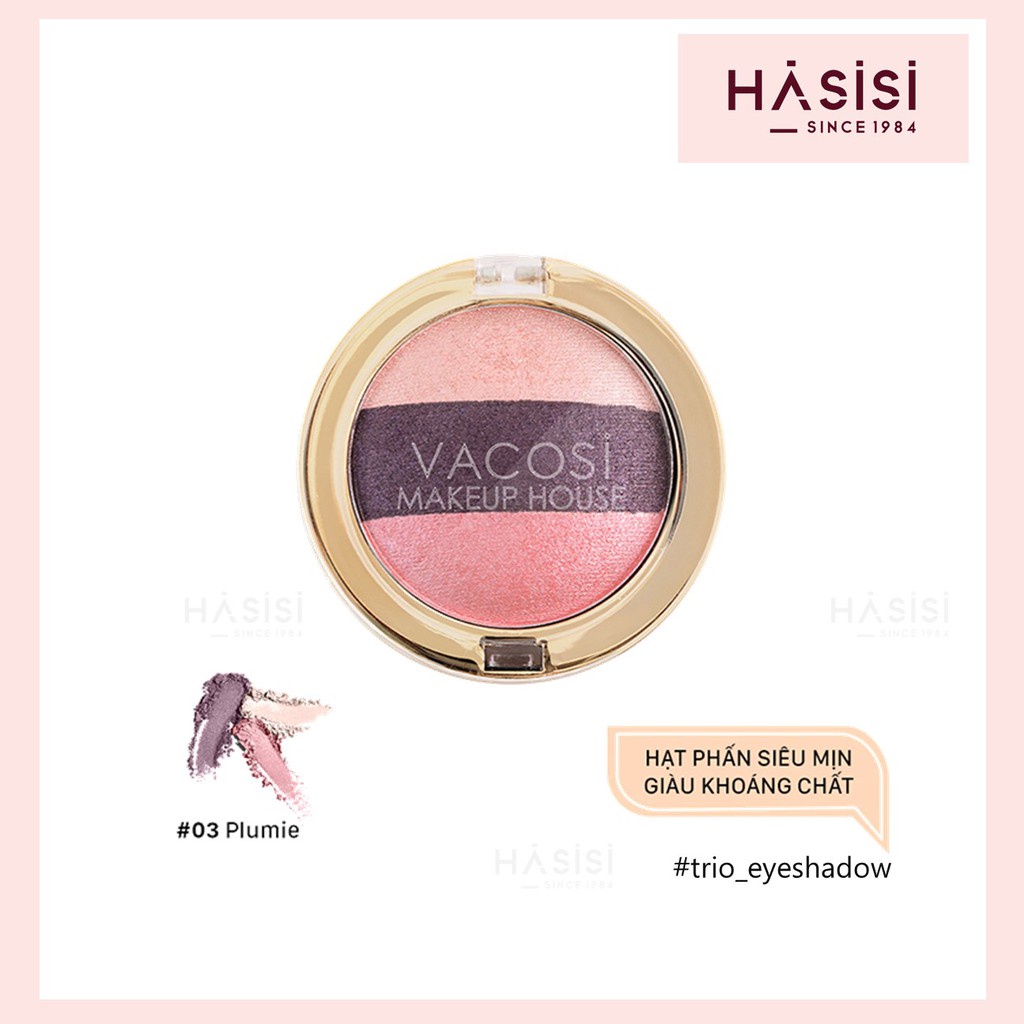 [chính hãng] PHẤN MẮT PHỐI 3 MÀU VACOSI Hàn Quốc - Hộp Tròn