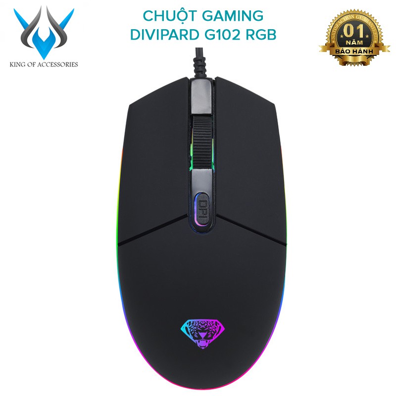 Chuột game DIVIPARD G102 DPI 2400 - led RGB cực đẹp (Đen)