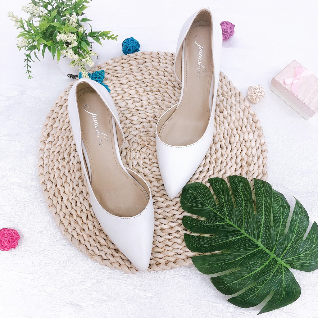 Giày cao gót 9p mũi nhọn da mờ khoét eo-Pamshoes-CG128